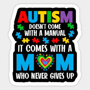 Autism Mom Puzzle Piece Autism Awareness Gift for Birthday, Mother's Day, Thanksgiving, Christmas Sticker